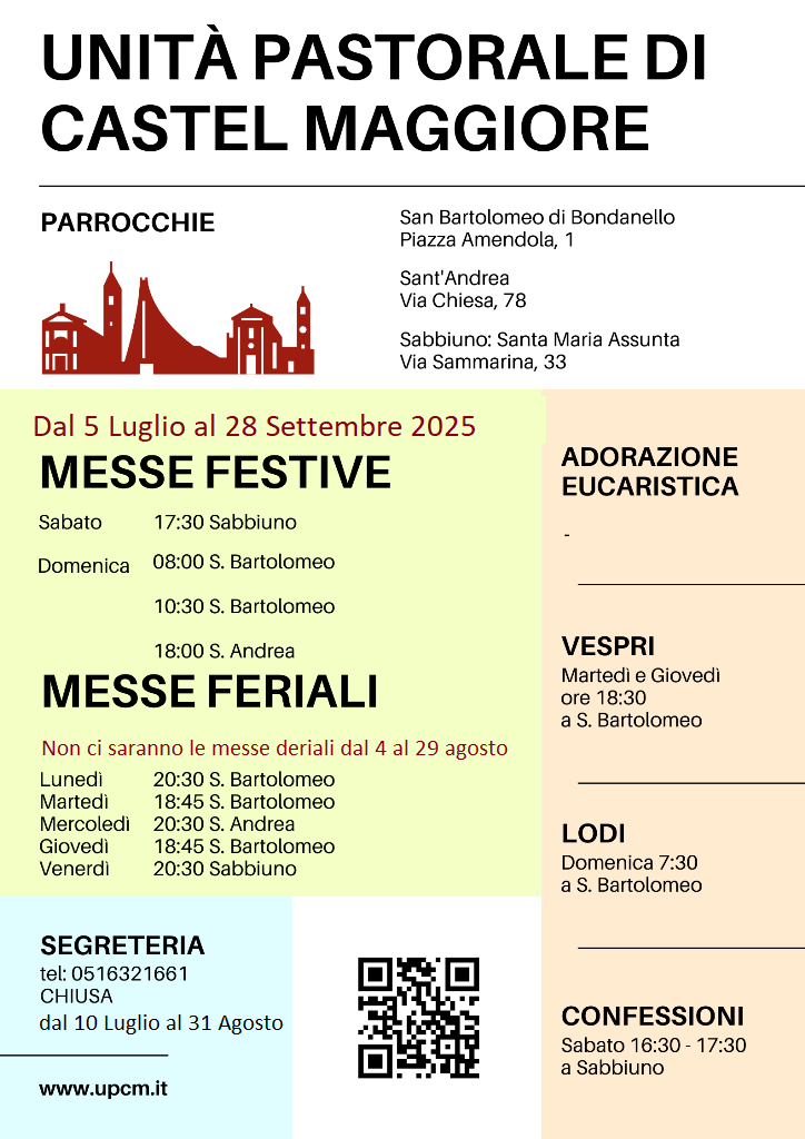 Orari Celebrazioni Estate 2025