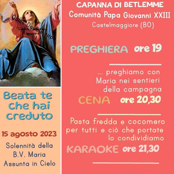 15 Agosto alla Capanna di Betlemme